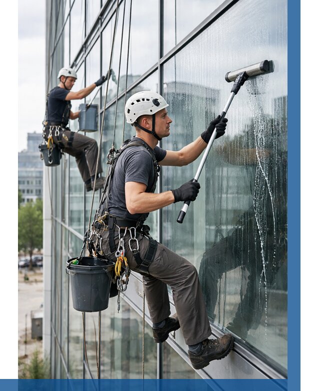 Мойка витражей альпинистами в Гулькевичах от 726 р. под ключ|ВЫСОТНИК-Гль