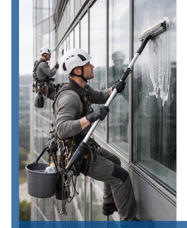 Высотная мойка сплошного остекления с выездом в Гулькевичах