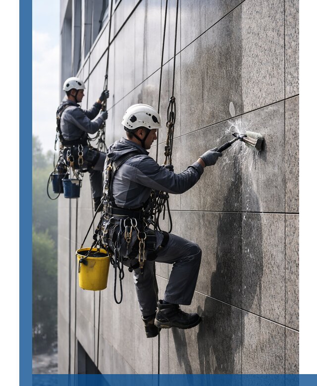 Профессиональная мойка фасада из керамогранита в Гулькевичах