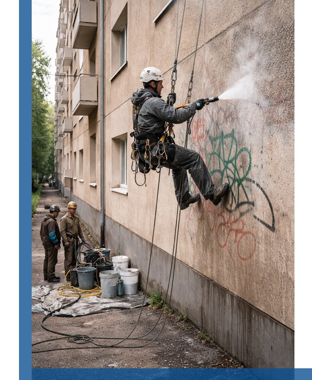 Удаление граффити с фасада в Гулькевичах без следов и повреждений