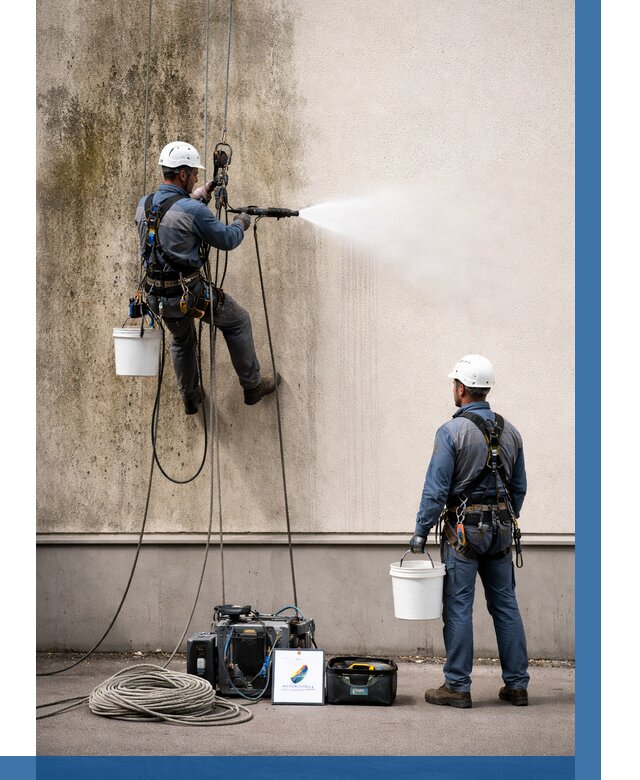 Очистка фасада от плесени в Гулькевичах от 311 р. | ВЫСОТНИК-Гль