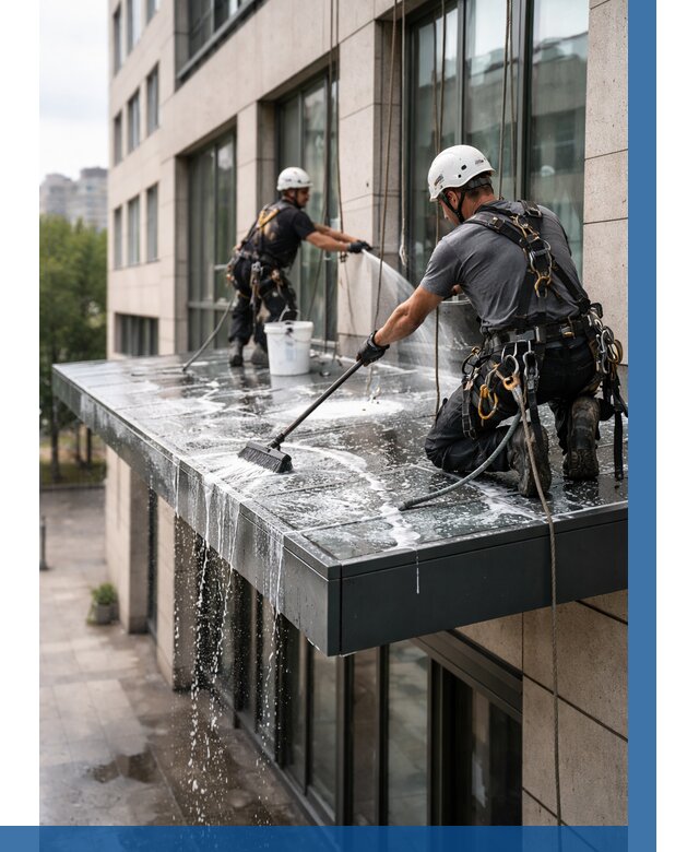 Мойка козырьков и навесов в Гулькевичах от 3631 р. | ВЫСОТНИК-Гль