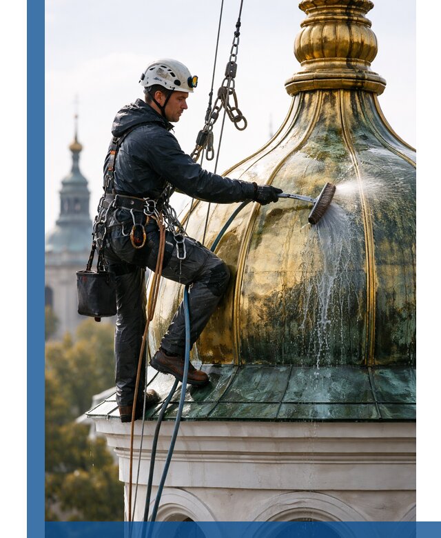Профессиональная мойка куполов и шпилей высотными альпинистами в Гулькевичах