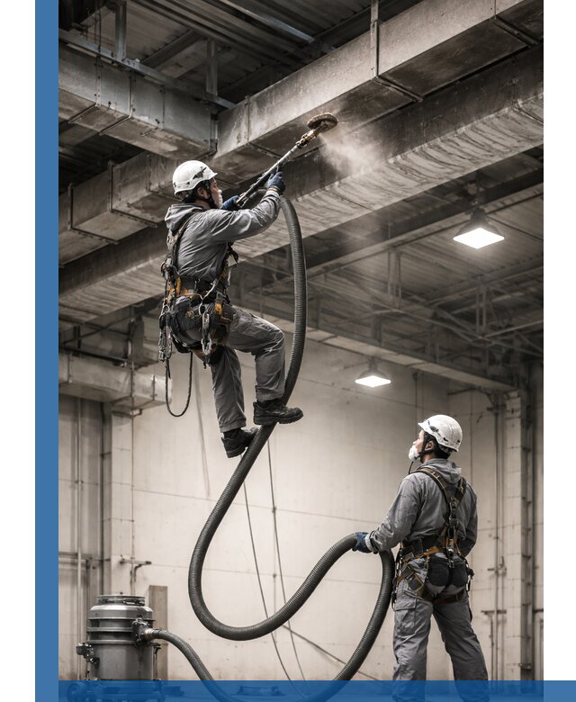 Обеспыливание потолочных конструкций в Гулькевичах промышленным альпинизмом