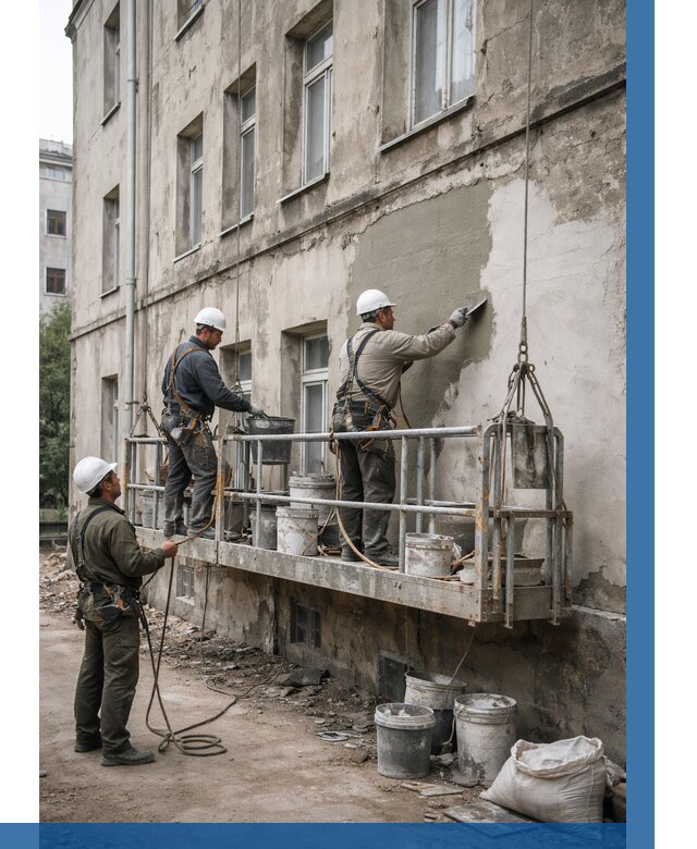 Капитальный ремонт фасада в Гулькевичах от 4357 р. | ВЫСОТНИК-Гль