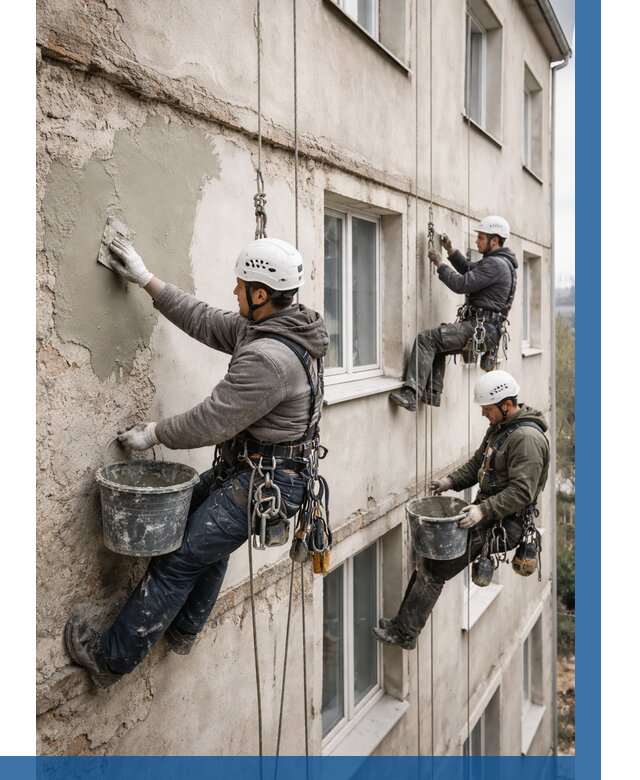 Ремонт штукатурного фасада в Гулькевичах от 778 р. под ключ | ВЫСОТНИК-Гль