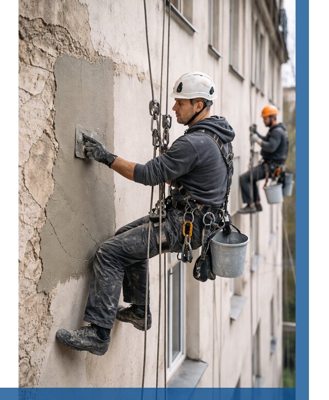 Восстановление штукатурки фасада в Гулькевичах от 1245 р. | ВЫСОТНИК-Гль