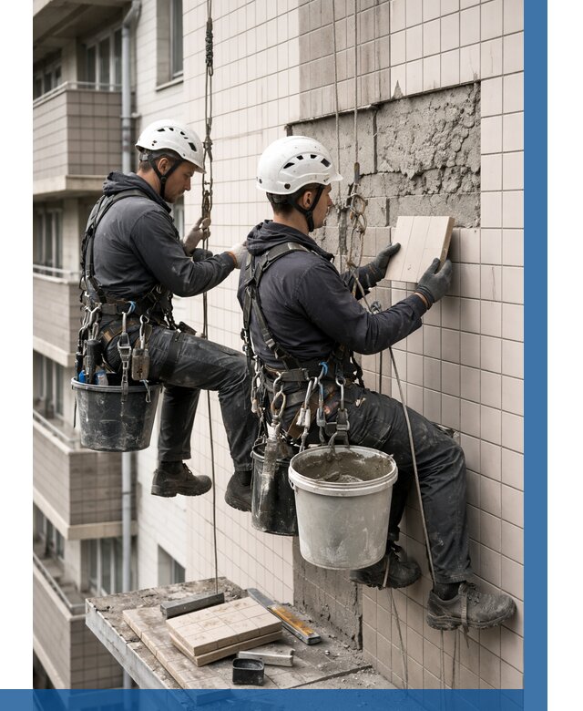 Ремонт облицовки фасада плиткой в Гулькевичах от 1867 р. | ВЫСОТНИК-Гль