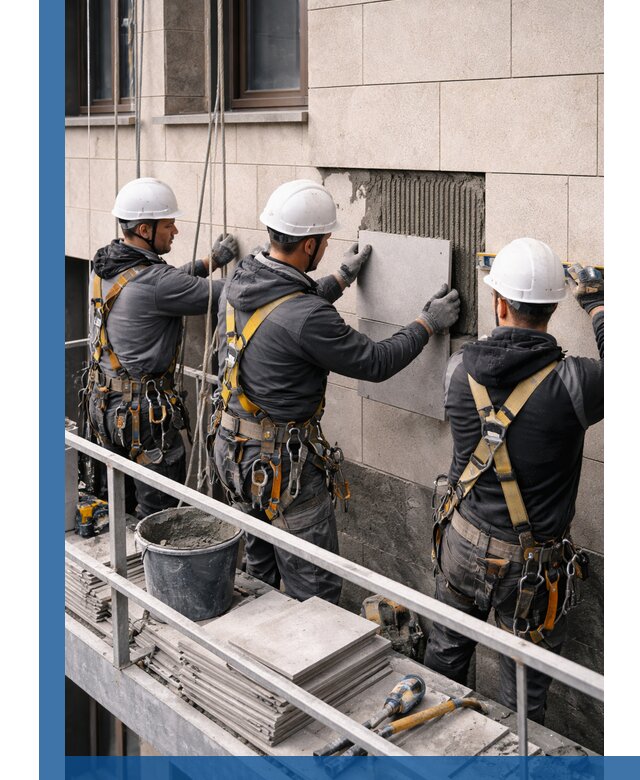 Ремонт облицовки фасада плиткой в Гулькевичах с гарантией