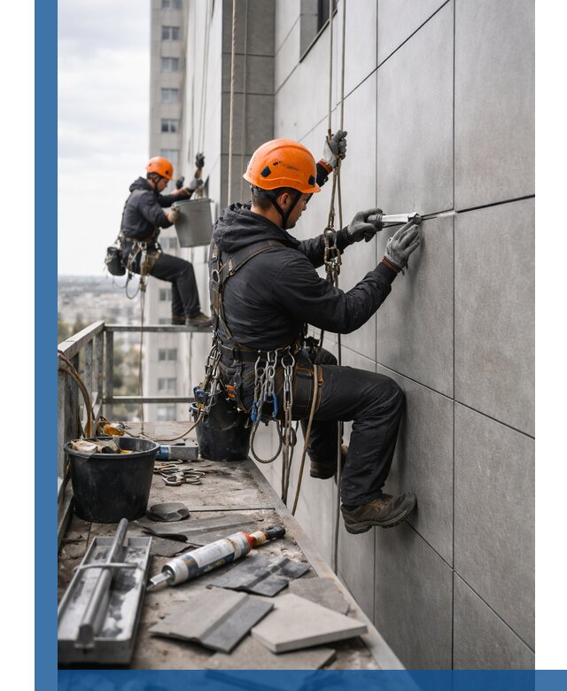 Профессиональный ремонт фасада из керамогранита в Гулькевичах