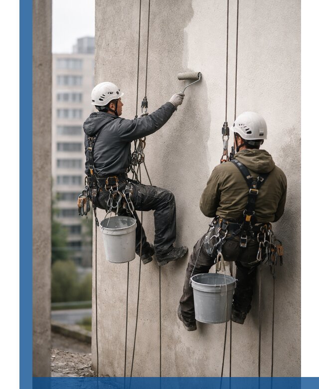 Покраска фасадов высотными альпинистами в Гулькевичах с гарантией