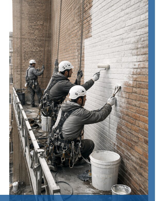 Покраска кирпичного фасада в Гулькевичах от 363 р. | ВЫСОТНИК-Гль