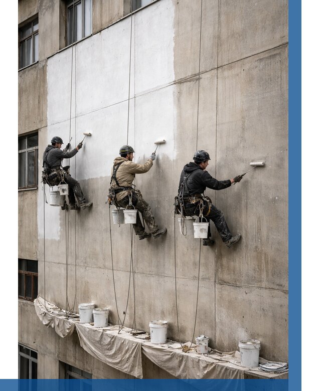 Покраска бетонного фасада в Гулькевичах от 363 р за м2 | ВЫСОТНИК-Гль