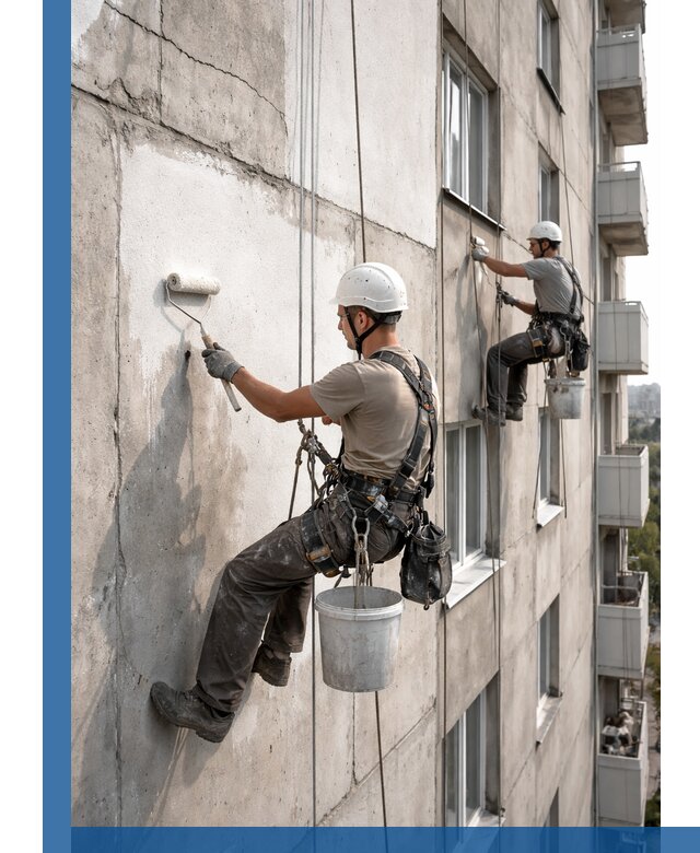 Покраска бетонного фасада в Гулькевичах для жилых и промышленных объектов