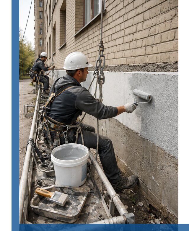 Окраска цоколя здания в Гулькевичах профессионально и надежно