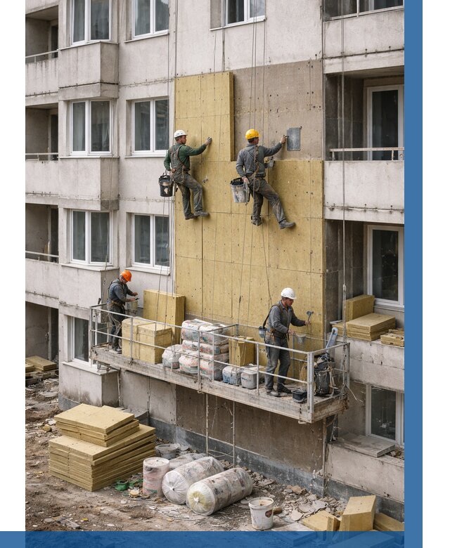 Утепление фасада минватой в Гулькевичах от 1556 р. | ВЫСОТНИК-Гль