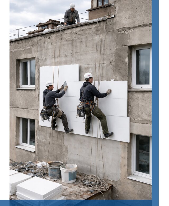 Утепление фасада пенополистиролом в Гулькевичах от 1867 р. | ВЫСОТНИК-Гль