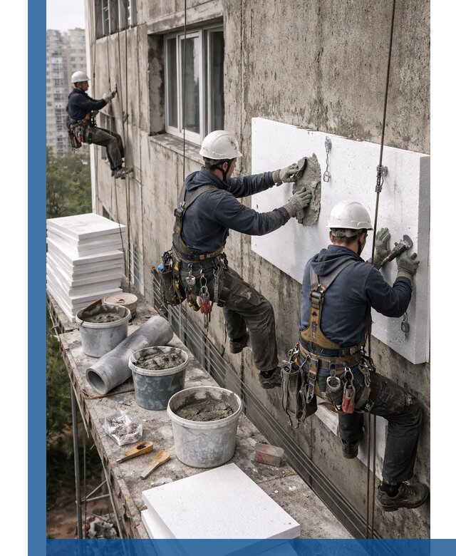 Утепление фасада пенополистиролом в Гулькевичах под ключ