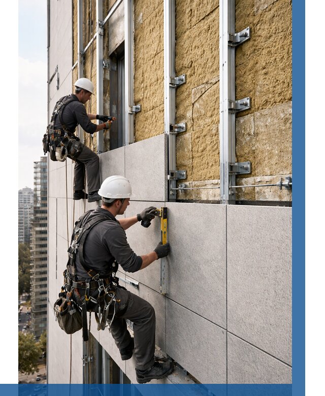 Монтаж вентилируемого фасада в Гулькевичах от 3631 р. | ВЫСОТНИК-Гль