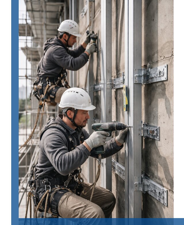 Монтаж и крепление подсистемы вентфасада в Гулькевичах