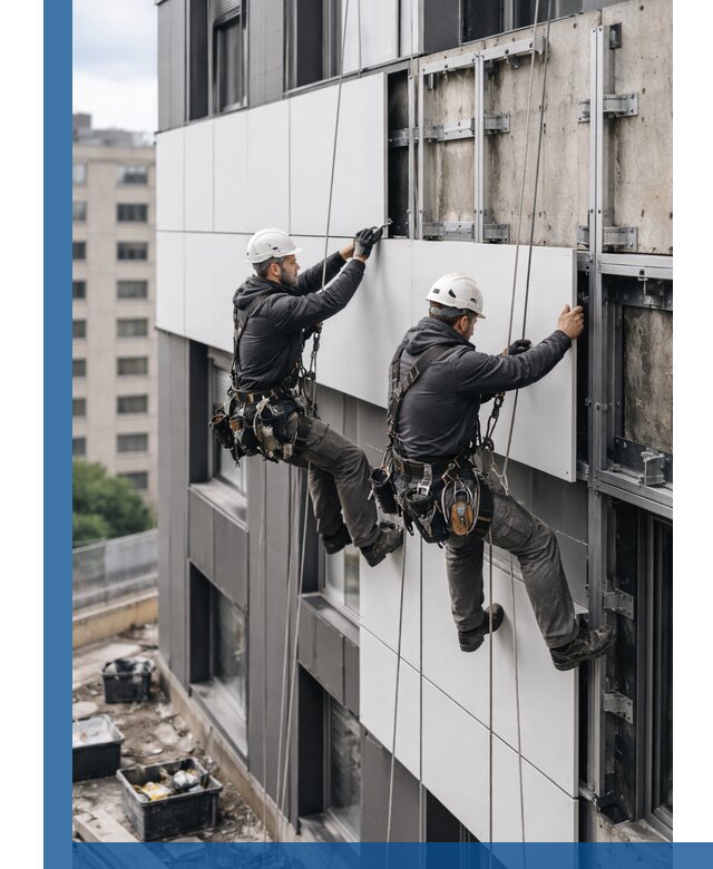 Монтаж композитных панелей фасада в Гулькевичах под ключ