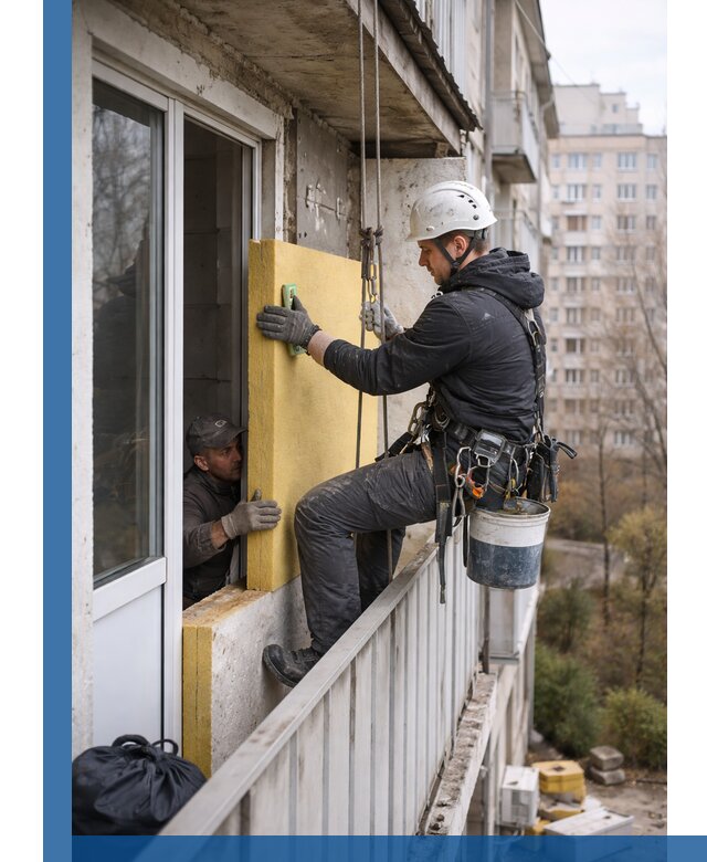 Профессиональное утепление балкона снаружи в Гулькевичах под ключ
