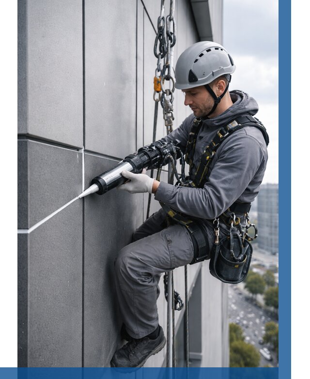 Герметизация стыков фасадных панелей в Гулькевичах от 6743 р.| ВЫСОТНИК-Гль