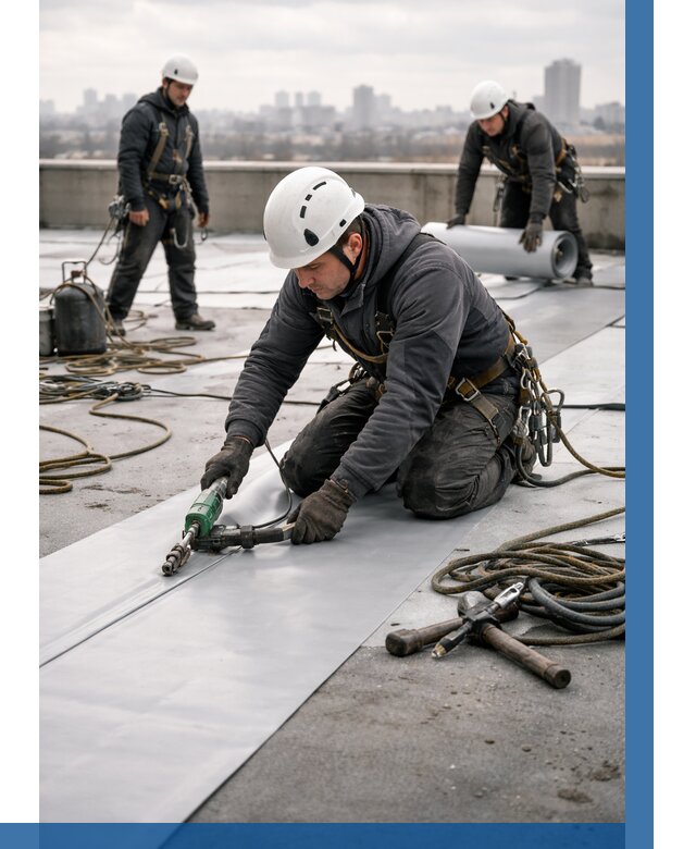 Ремонт мембранной кровли в Гулькевичах от 1867 р./м2 | ВЫСОТНИК-Гль