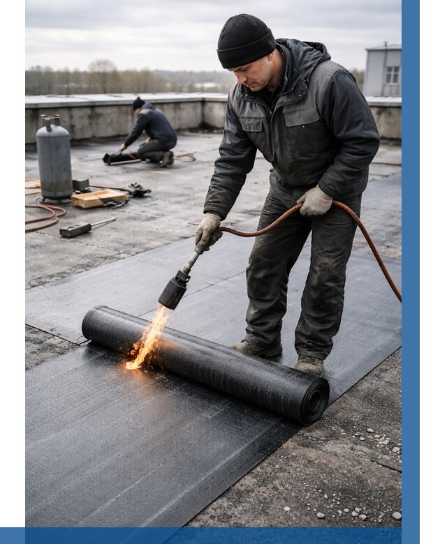 Ремонт наплавляемой кровли в Гулькевичах от 726 р. | ВЫСОТНИК-Гль