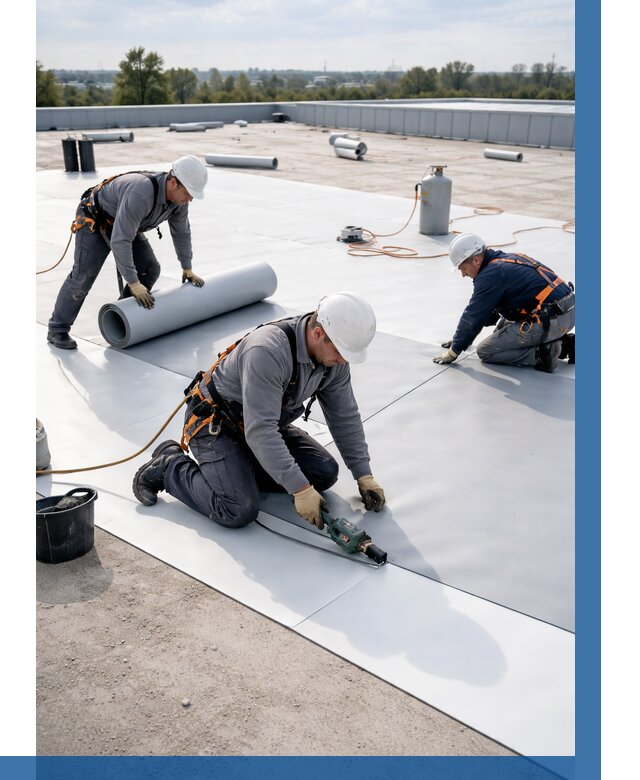 Монтаж мембранной кровли под ключ в Гулькевичах от 1245 р. | ВЫСОТНИК-Гль