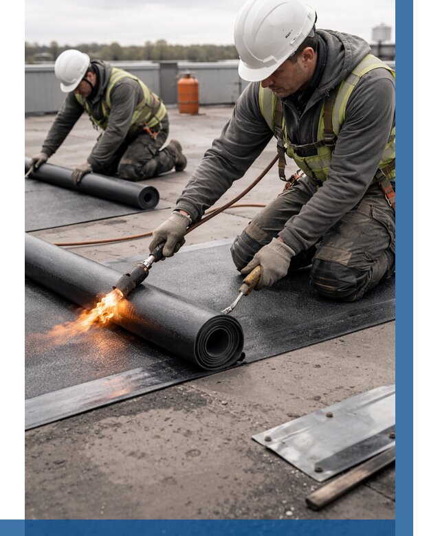 Монтаж наплавляемой кровли в Гулькевичах от 882 р. — ВЫСОТНИК-Гль