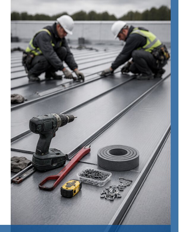 Монтаж фальцевой кровли в Гулькевичах от 1867 р. | ВЫСОТНИК-Гль