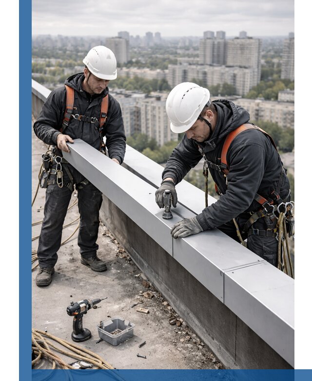 Монтаж парапетных крышек и ограждений кровли в Гулькевичах