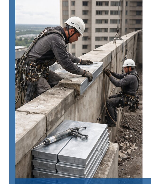 Замена парапетных крышек и установка новых в Гулькевичах