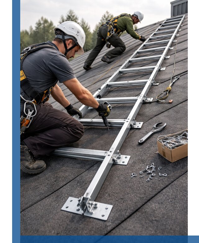 Профессиональный монтаж кровельной лестницы в Гулькевичах под ключ