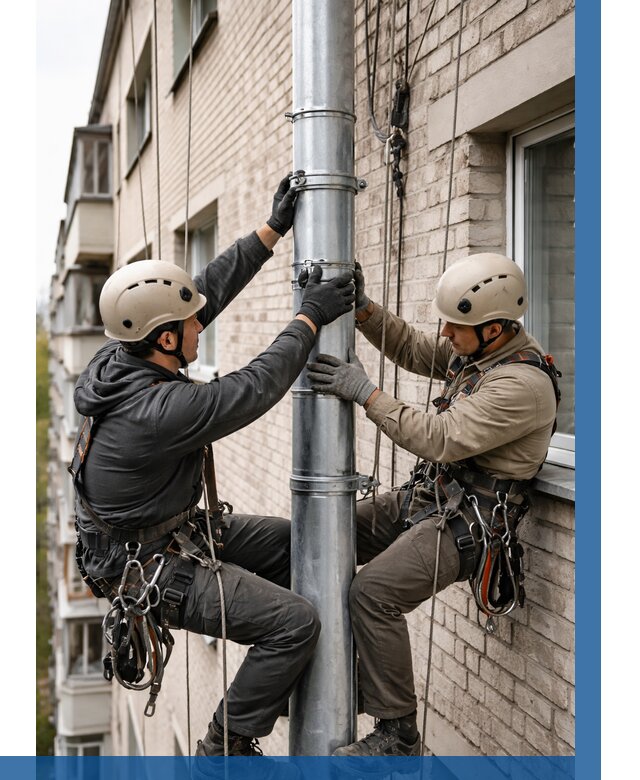 Замена водосточных труб в Гулькевичах от 6743 р. | ВЫСОТНИК-Гль