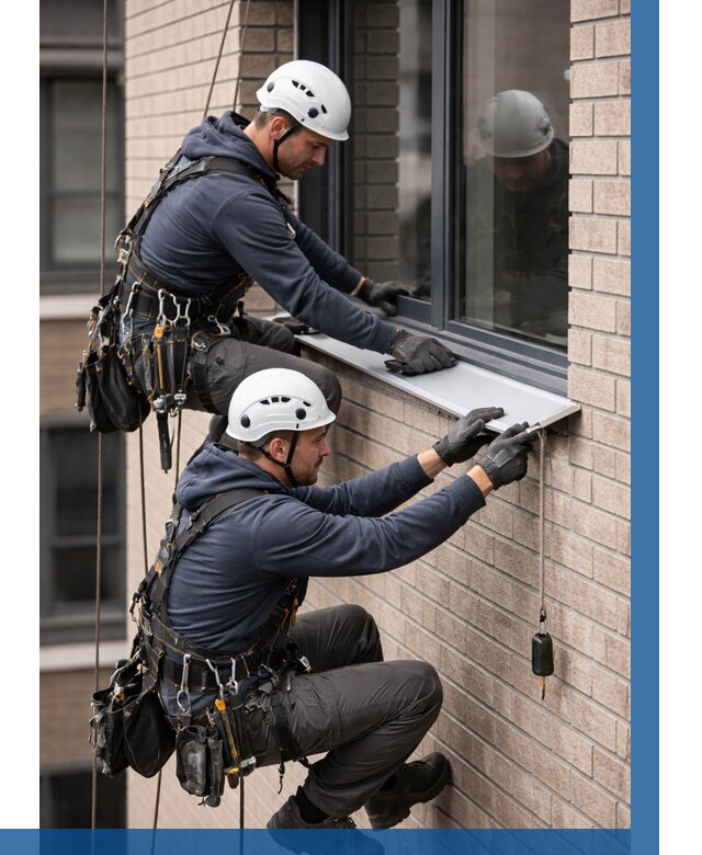 Монтаж оконных отливов под ключ в Гулькевичах от 3631 р. | ВЫСОТНИК-Гль