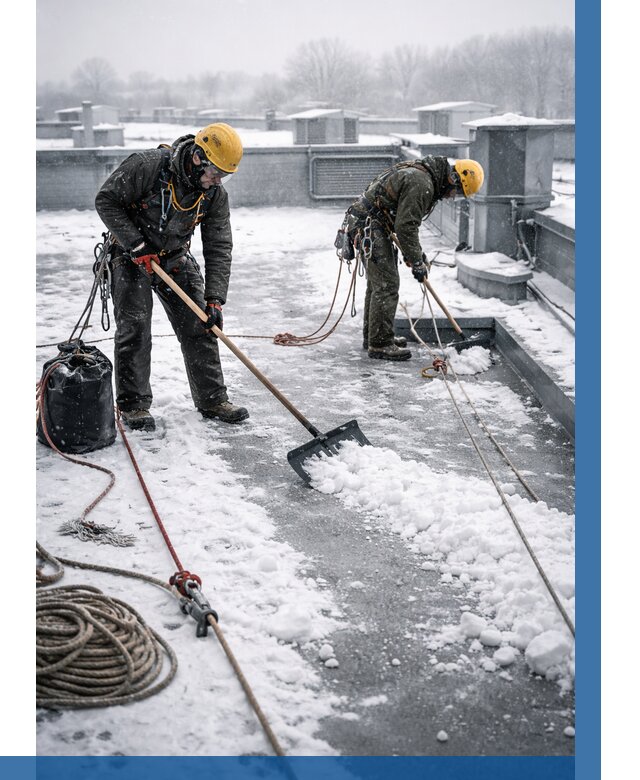 Очистка крыши от снега в Гулькевичах от 7781 р. | ВЫСОТНИК-Гль