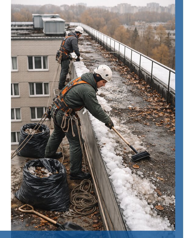 Очистка кровли по периметру в Гулькевичах от 571 р. | ВЫСОТНИК-Гль