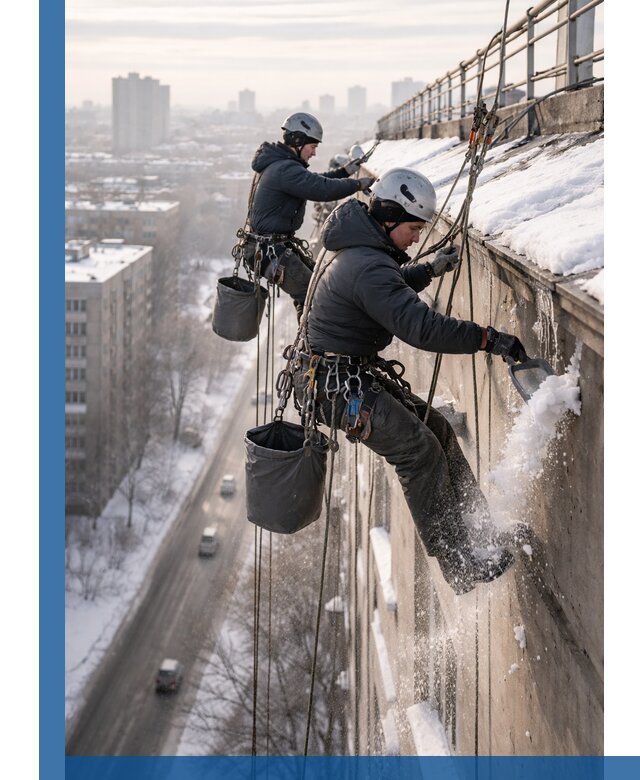Очистка карнизов от снега в Гулькевичах профессионально и безопасно
