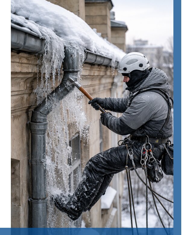 Очистка водостоков от льда в Гулькевичах от 3631 р. | ВЫСОТНИК-Гль