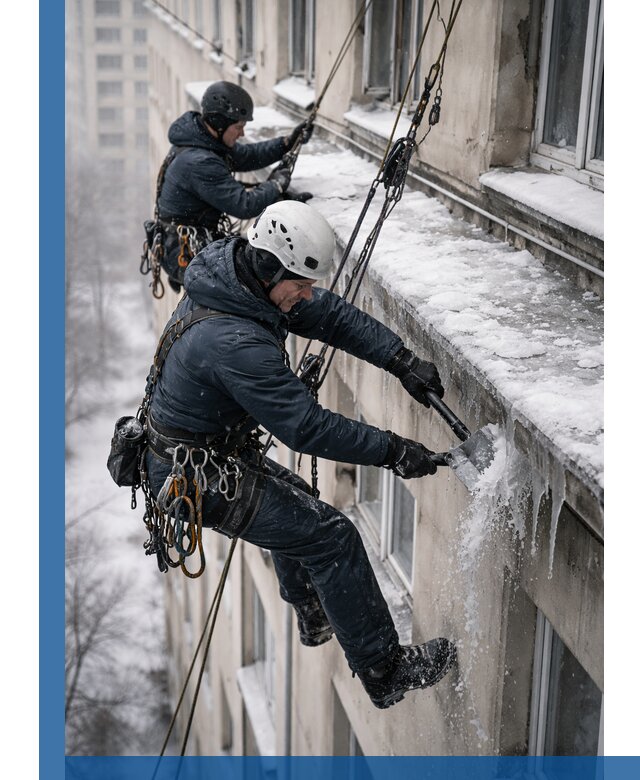 Удаление наледи и сосулек с карнизов в Гулькевичах профессионально