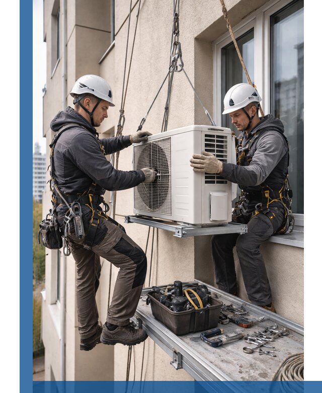 Перенос внешнего блока кондиционера в Гулькевичах с монтажом и крепежом