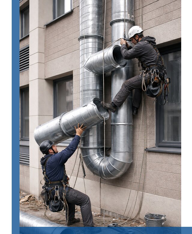 Монтаж фасадных воздуховодов в Гулькевичах с герметизацией и крепежом