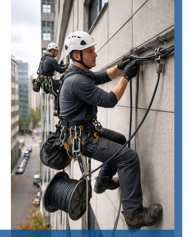 Прокладка кабеля по фасаду в Гулькевичах от 363 р. | ВЫСОТНИК-Гль