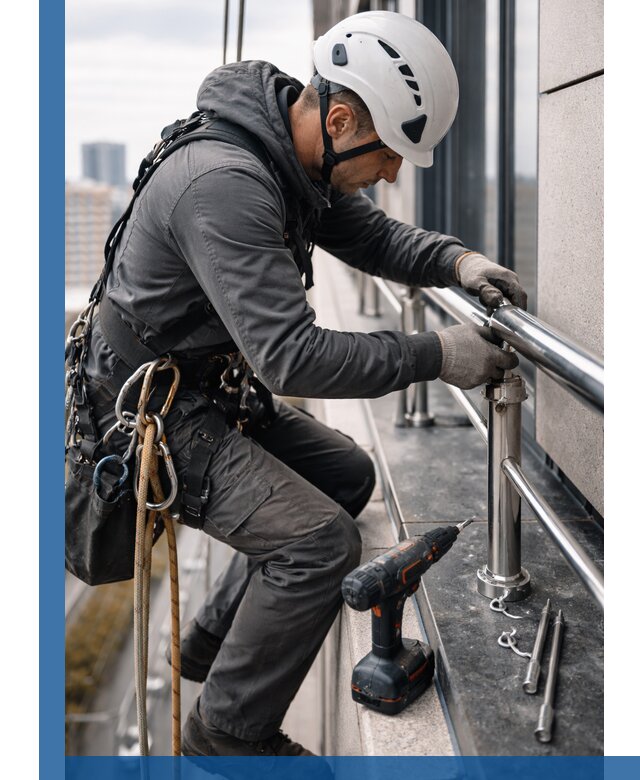 Монтаж ограждений на высоте в Гулькевичах для зданий и конструкций