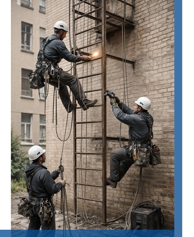 Ремонт пожарной лестницы в Гулькевичах от 7781 р. | ВЫСОТНИК-Гль