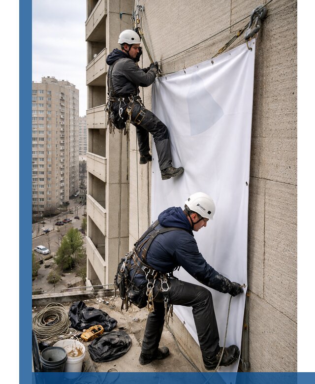 Профессиональный монтаж баннеров на фасаде в Гулькевичах