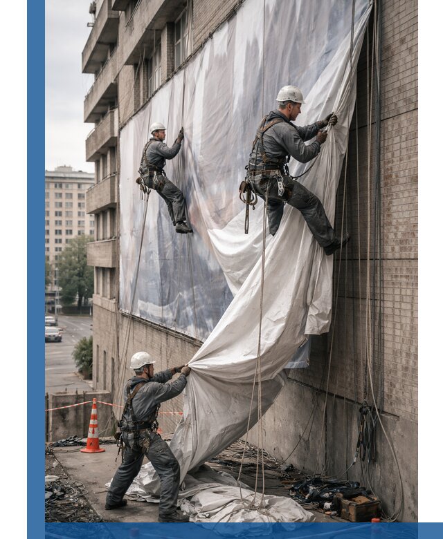Демонтаж баннеров с фасада в Гулькевичах оперативно и безопасно