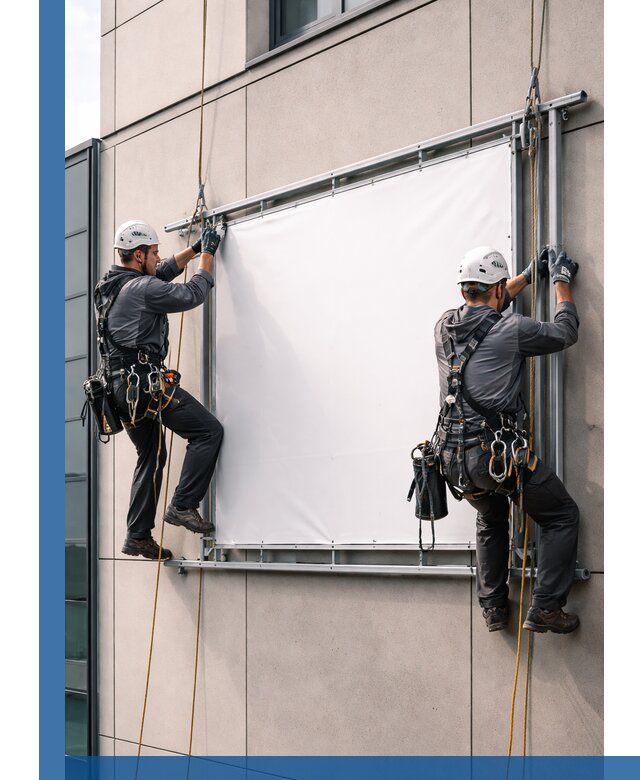 Монтаж наружной рекламной вывески в Гулькевичах под ключ